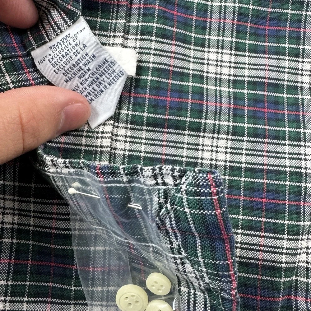 Polo Ralph Lauren Green White Red Blue Check Pony Logo Cotton Shirt 4XLT